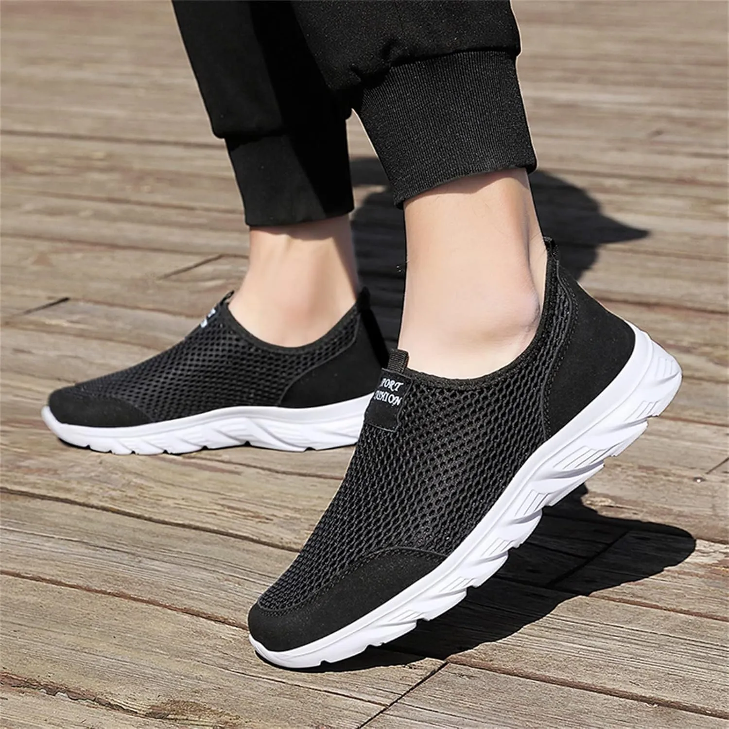 Women's Lightweight Slip On Walking Running Shoes Womens Running Shoes Loafers Casual Black Shoes Wedge Sneakers Slip On Tennis Shoe Trainers Shoe