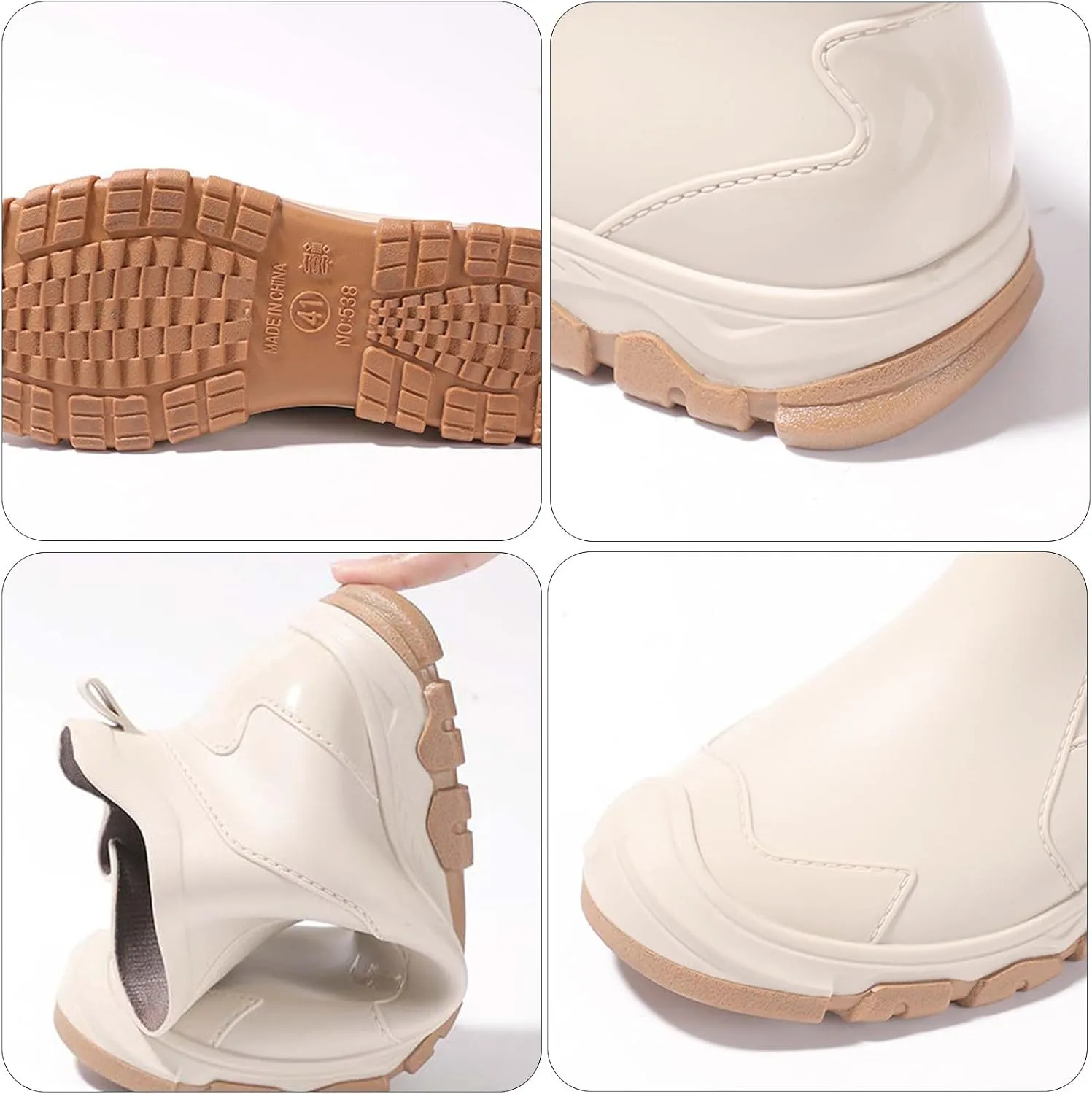 Womens Mens Rain Boots Waterproof Slip On Shoes Outdoor Walking Water Shoes Ankle Boots Non Slip Fishing Shoes