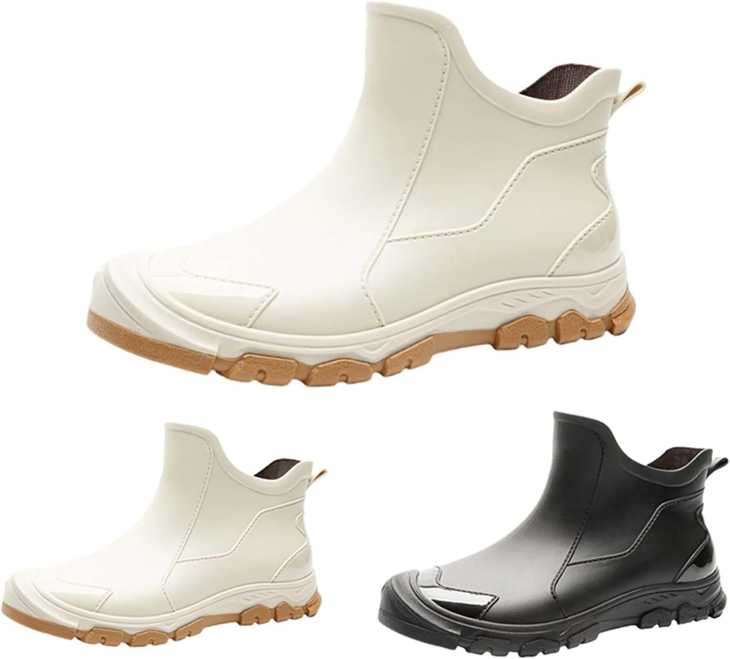Womens Mens Rain Boots Waterproof Slip On Shoes Outdoor Walking Water Shoes Ankle Boots Non Slip Fishing Shoes
