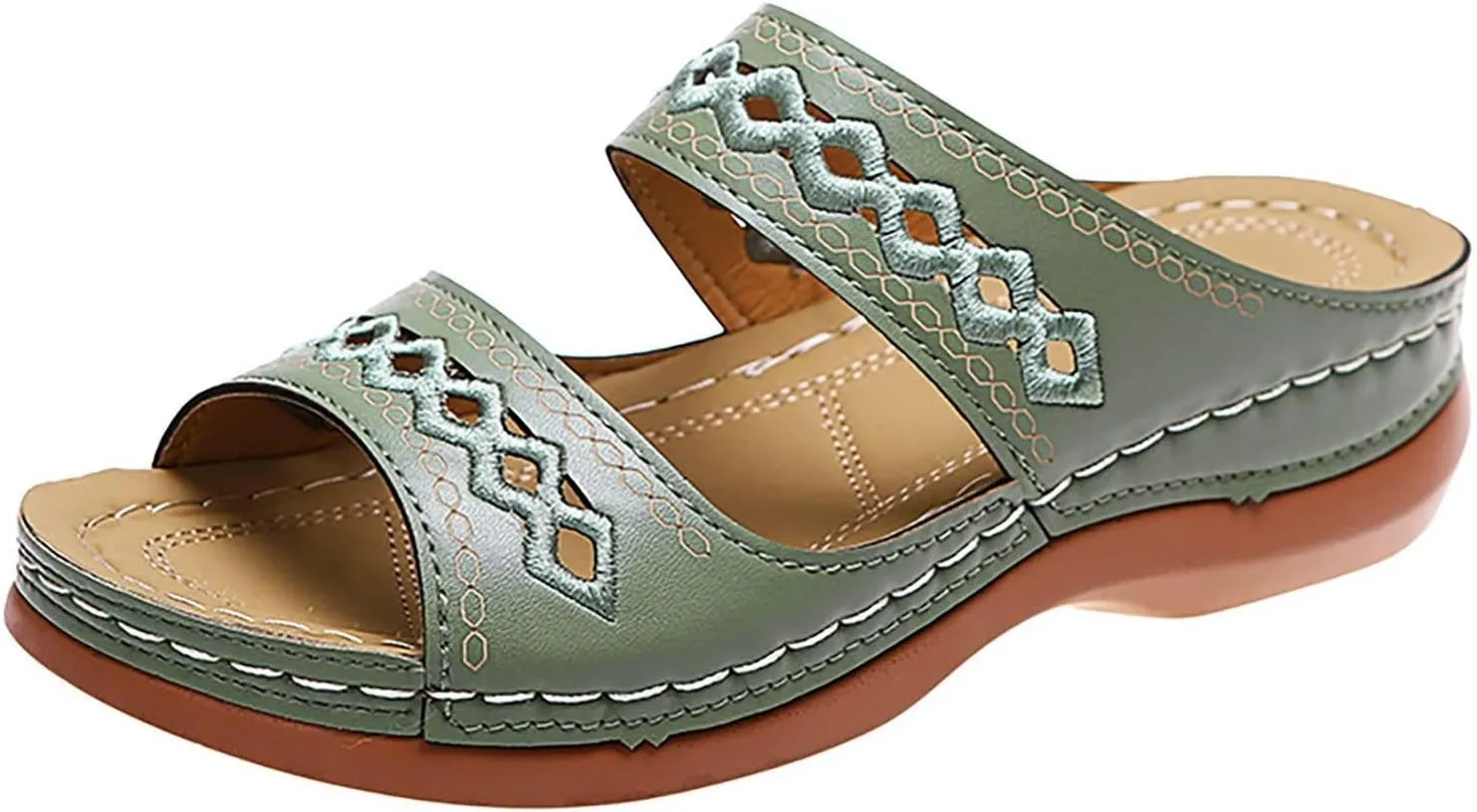 Womens Orthopedic Sandals Support Flip Flops Slip On Wide Sandals Platform Summer Comfortable Walking Shoes