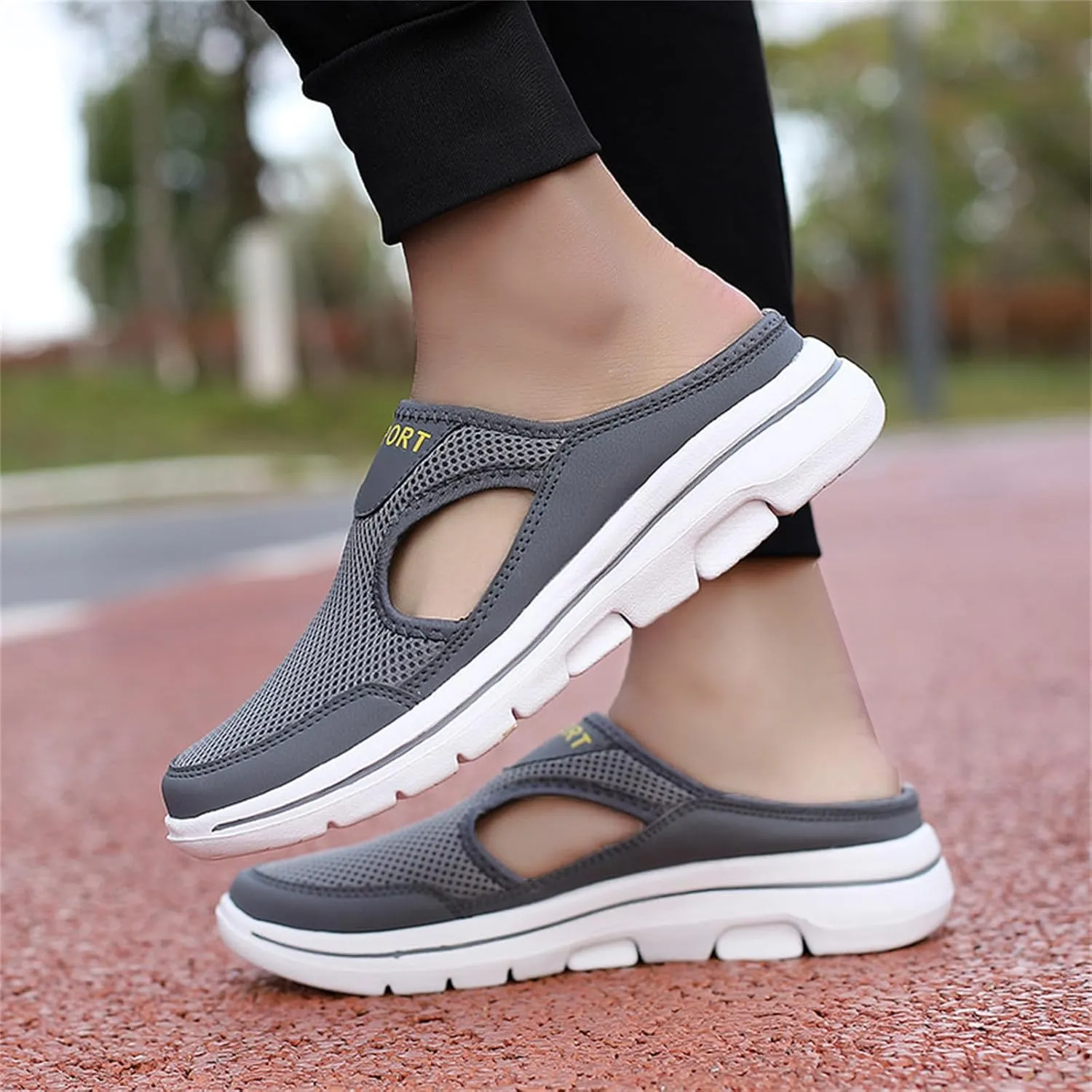 Womens Orthopedic Shoes Slip On Mules Diabetic Breathable Arch Support Wedge Platform Slippers Air Cushion Slip-On Walking Shoes Casual Loafer Sandals