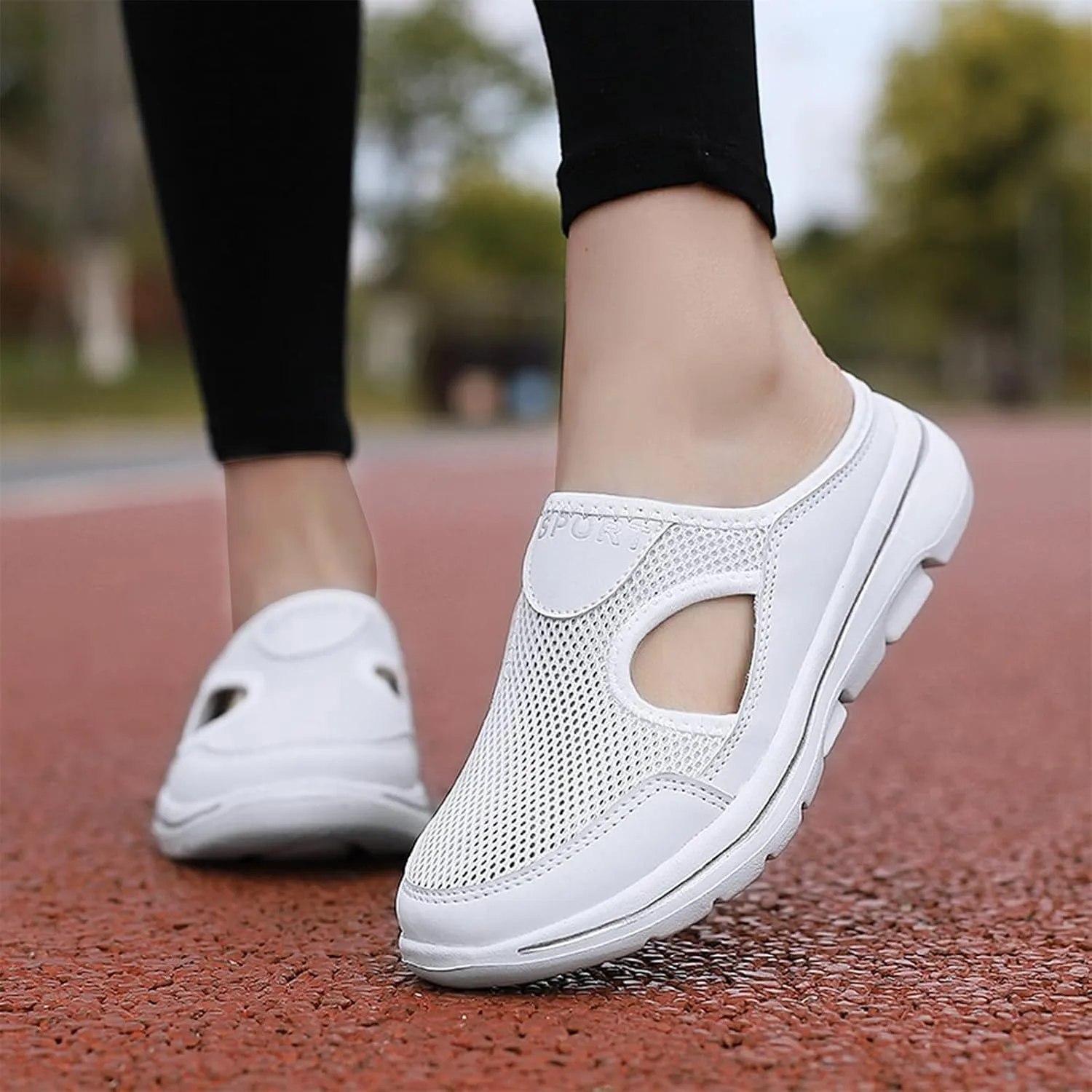 Womens Orthopedic Shoes Slip On Mules Diabetic Breathable Arch Support Wedge Platform Slippers Air Cushion Slip-On Walking Shoes Casual Loafer Sandals