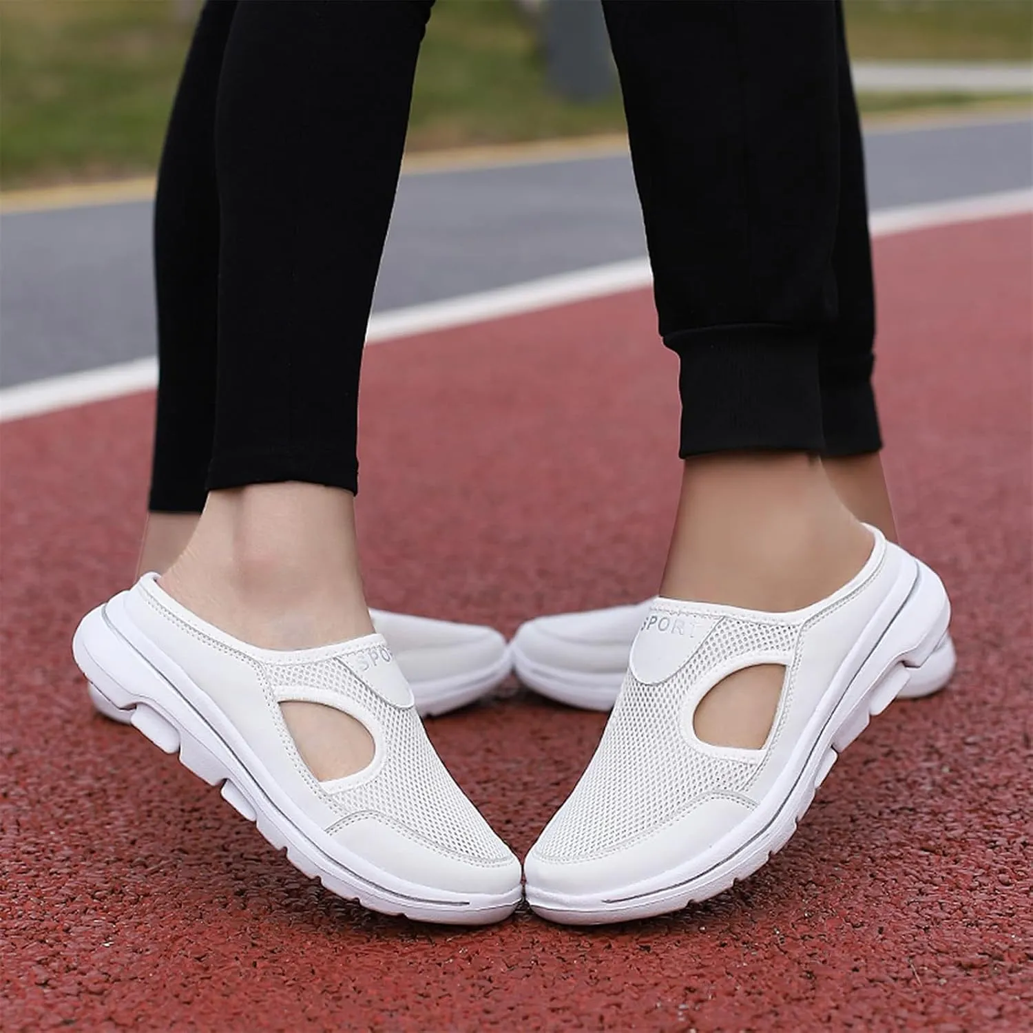 Womens Orthopedic Shoes Slip On Mules Diabetic Breathable Arch Support Wedge Platform Slippers Air Cushion Slip-On Walking Shoes Casual Loafer Sandals