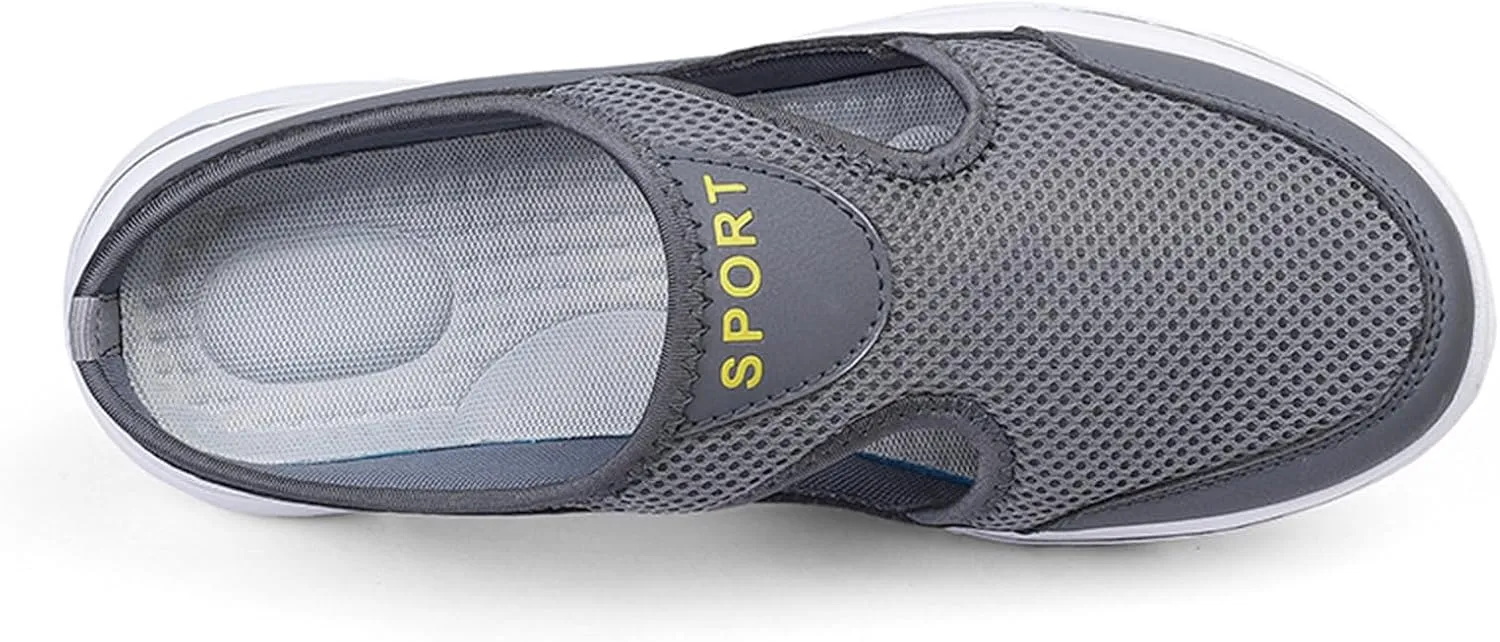 Womens Orthopedic Shoes Slip On Mules Diabetic Breathable Arch Support Wedge Platform Slippers Air Cushion Slip-On Walking Shoes Casual Loafer Sandals