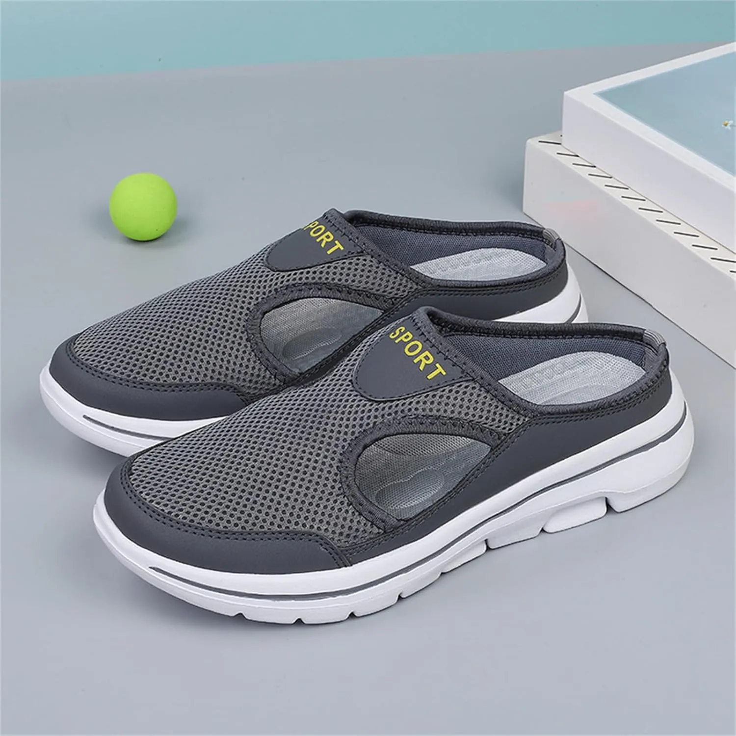 Womens Orthopedic Shoes Slip On Mules Diabetic Breathable Arch Support Wedge Platform Slippers Air Cushion Slip-On Walking Shoes Casual Loafer Sandals