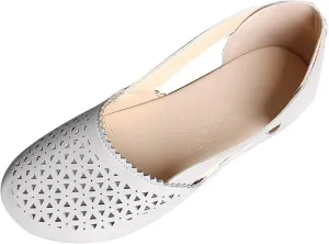 Womens Orthopedic Slip-On Loafers Breathable Hollow Out Wedge Sandals Fashion Open Back Flats Walking Shoes Comfortable Orthotic Shoes for Foot and Heel Pain Relief