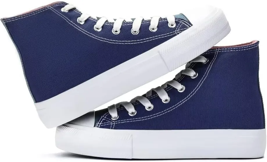 Womens Platform Canvas Shoes Low Top and High Top Canvas Sneakers Lace-up Fashion Casual Shoes for Women