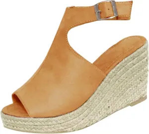 Women's Platform Heels Espadrille Heeled Wedges Orthopedic Sandals Beach Heels Sandal Strappy Slip on Sandals