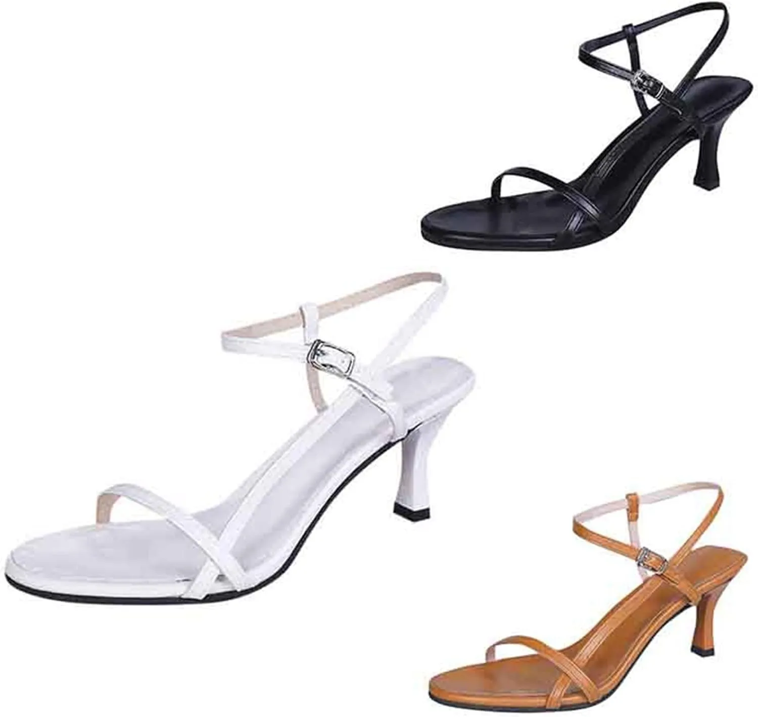 Womens Sandals Low Strappy Lace up Heels Open Square Toe Thong Ankle Strap Heels Sexy Fashion Comfort Dress Shoes
