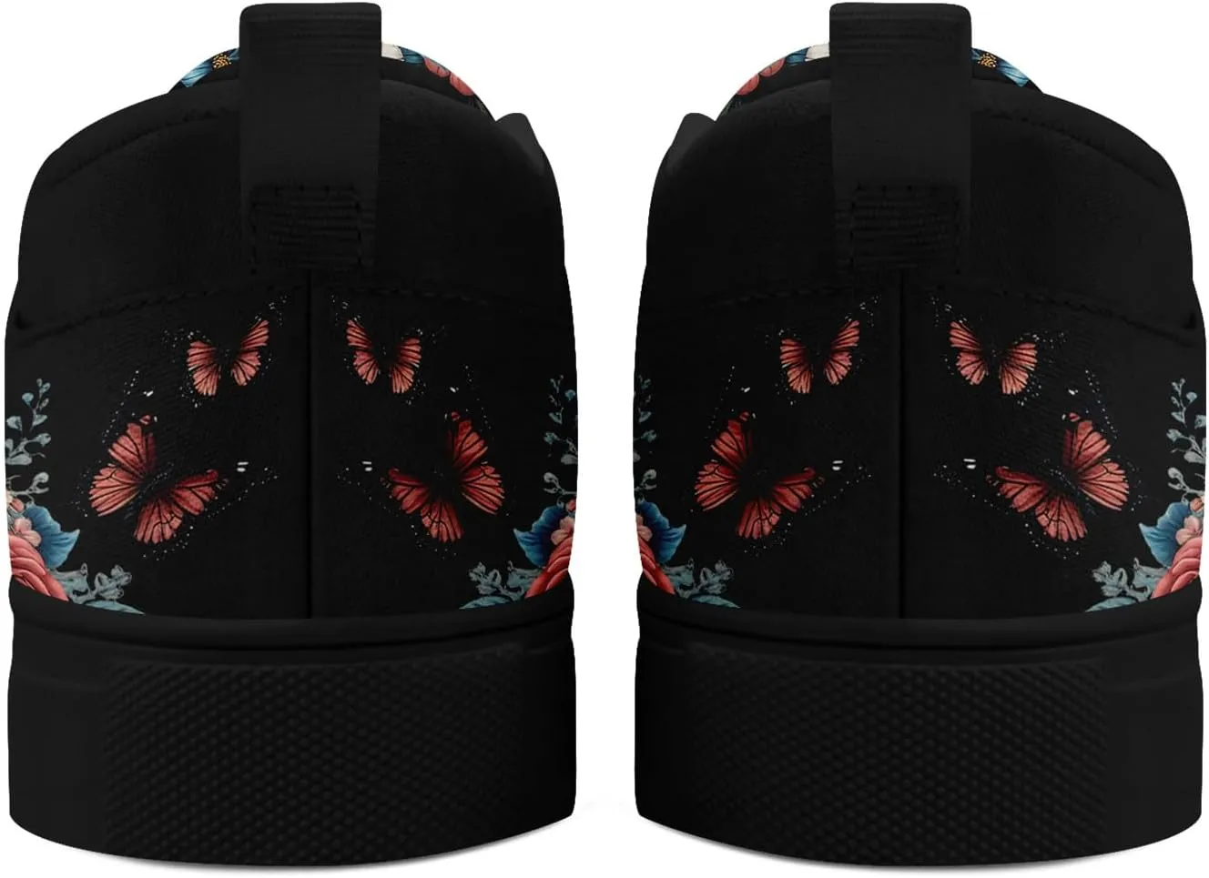 Women's Slip-on Canvas Shoes – Floral Skull Casual Loafers Trendy Comfortable Walking Skate Sneakers for Men