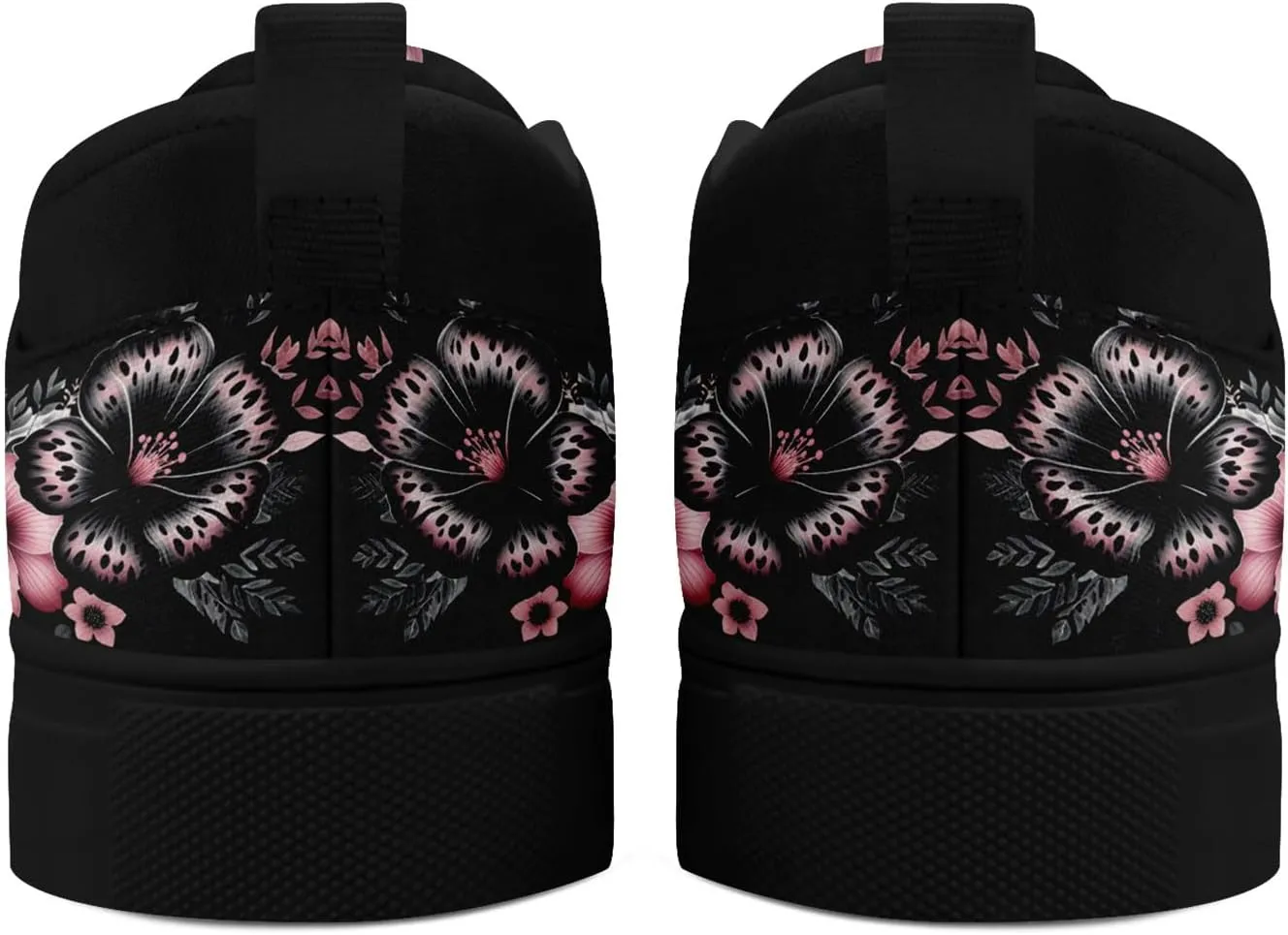 Women's Slip-on Canvas Shoes – Floral Skull Casual Loafers Trendy Comfortable Walking Skate Sneakers for Men