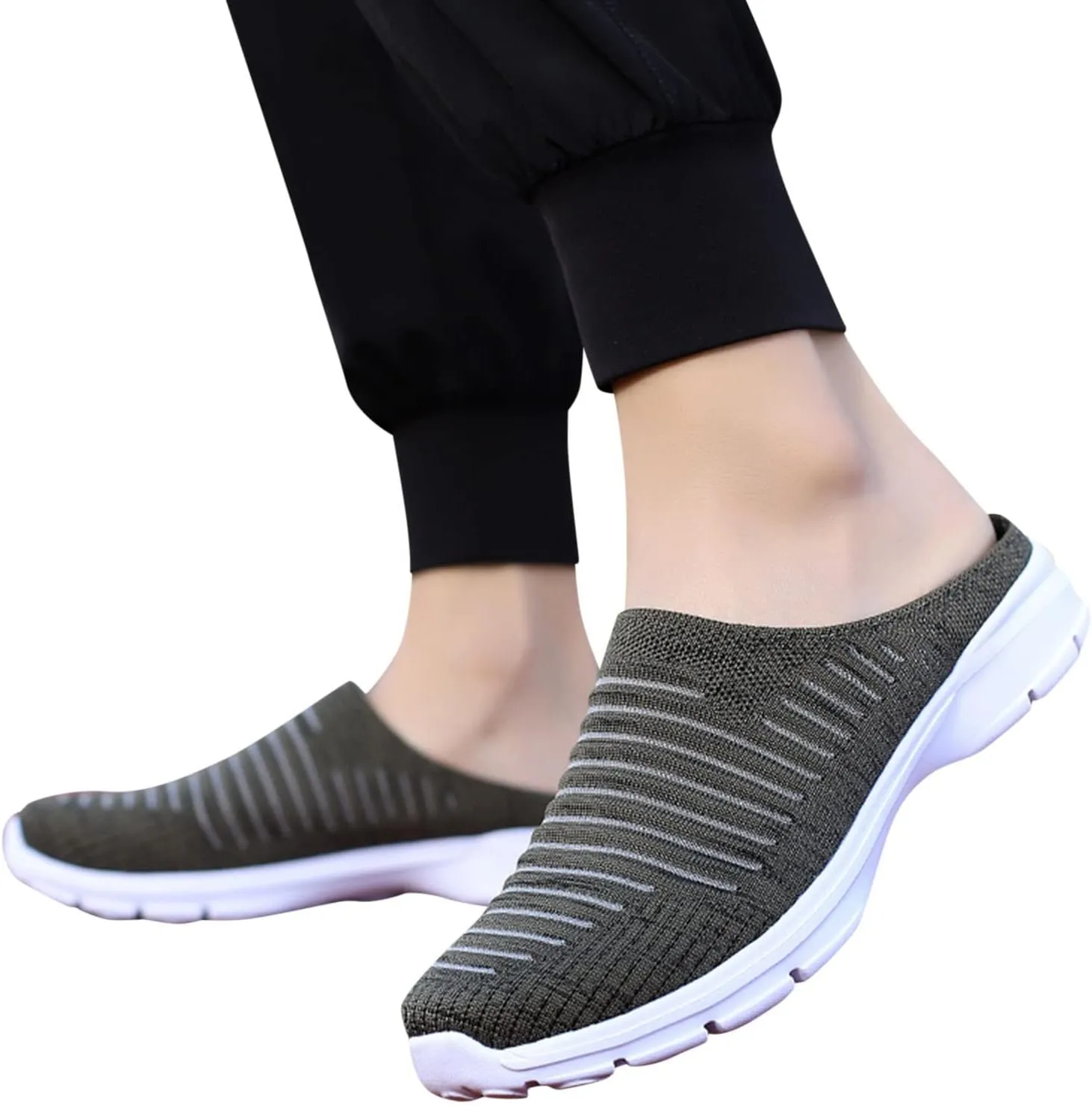 Women's Slip-On Orthopedic Arch Support Backless Mens Running Shoes Wide Men Casual Shoes Brown Sneakers Slip On Tennis Shoe Loafers Casual Slip On