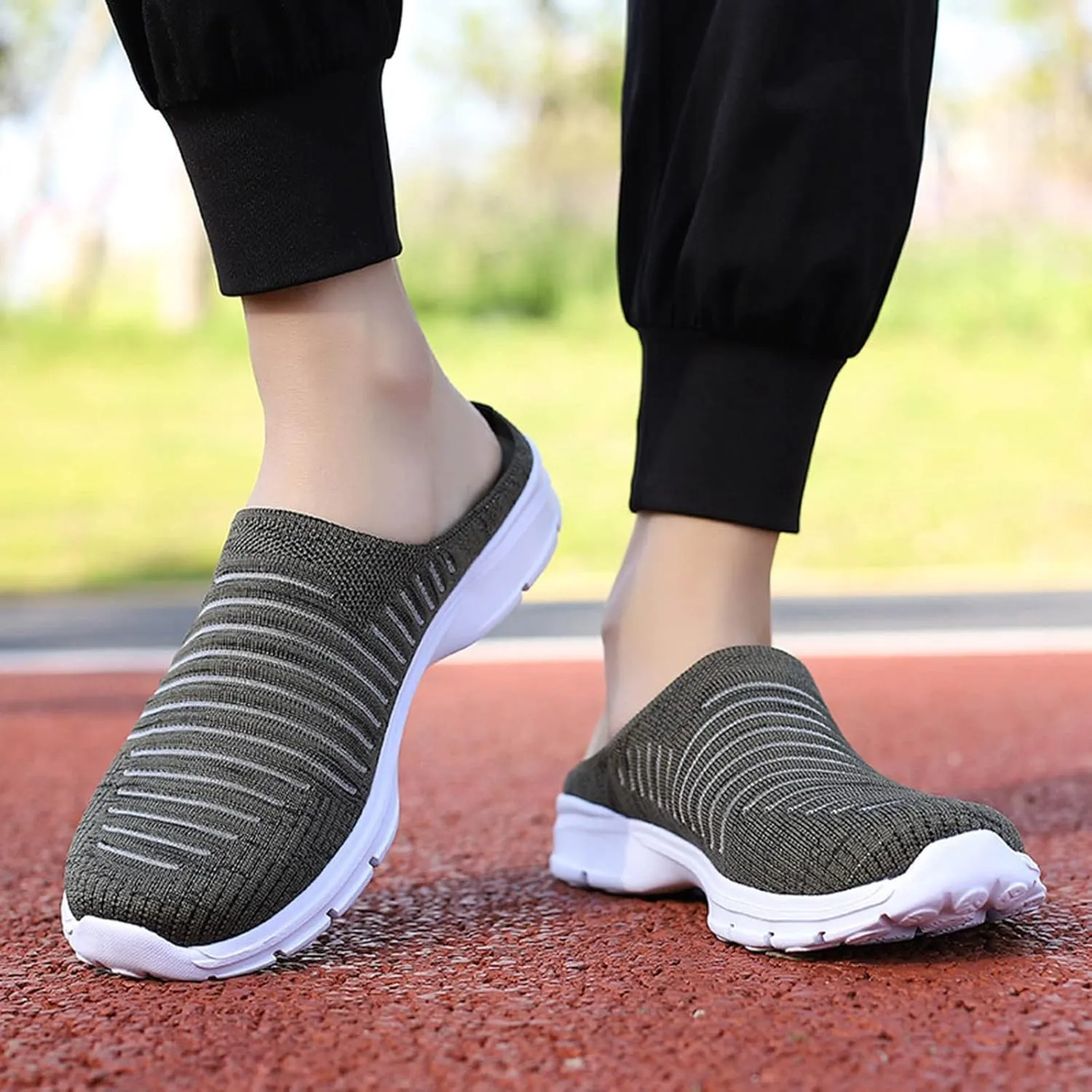 Women's Slip-On Orthopedic Arch Support Backless Mens Running Shoes Wide Men Casual Shoes Brown Sneakers Slip On Tennis Shoe Loafers Casual Slip On