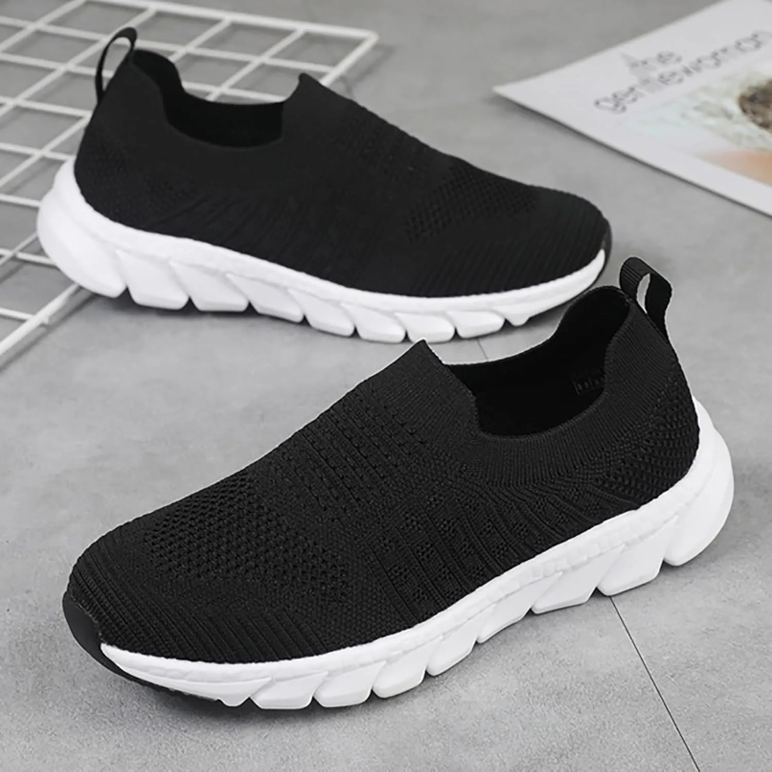 Women's Slip On Sneakers Lightweight Breathable Running Shoes for Men Dressy Casual Shoes Slip On Shoes Sneakers Tennis Shoe Loafers Dress Shoe