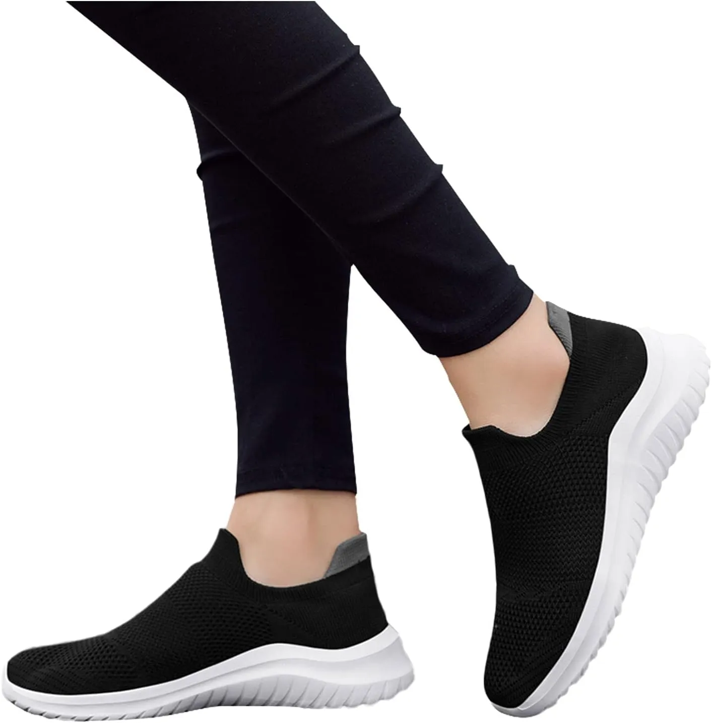 Women's Slip On Walking Shoes Running Comfortable Mens Casual Shoes Mesh Ladies Casual Shoes Black Platform Sneaker Slip On Tennis Shoe Cross Trainer Shoe