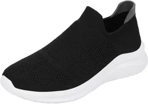 Women's Slip On Walking Shoes Running Comfortable Mens Casual Shoes Mesh Ladies Casual Shoes Black Platform Sneaker Slip On Tennis Shoe Cross Trainer Shoe