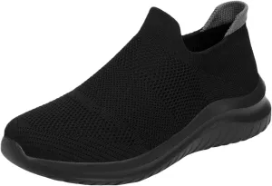 Women's Slip On Walking Shoes Running Comfortable Mens Casual Shoes Mesh Ladies Casual Shoes Black Platform Sneaker Slip On Tennis Shoe Cross Trainer Shoe