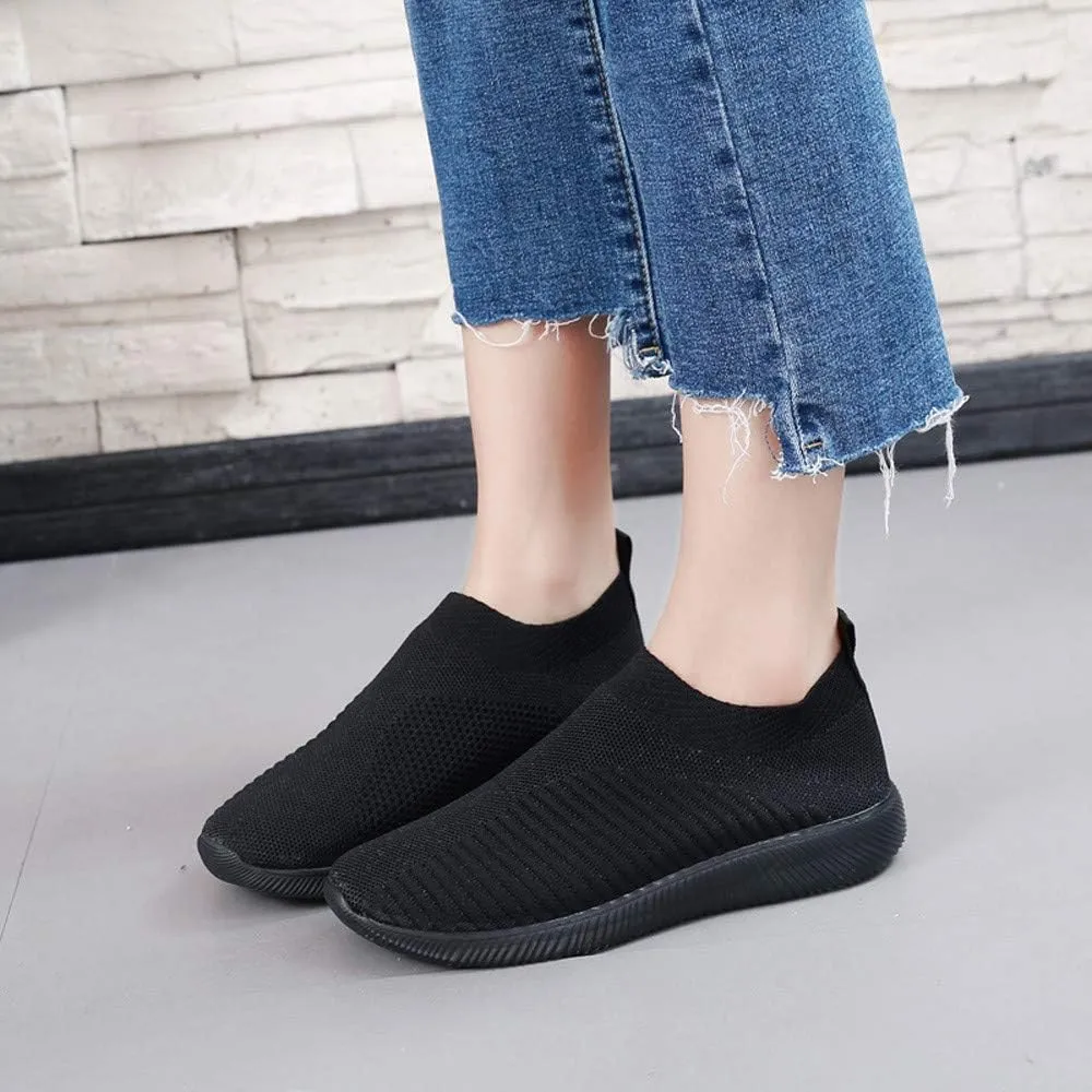 Women's Slip On Walking Shoes Running Comfortable Slip On Shoes Women Fashion Casual Tennis Shoes Platform Sneakers Red Tennis Shoe Loafers Dress Shoe
