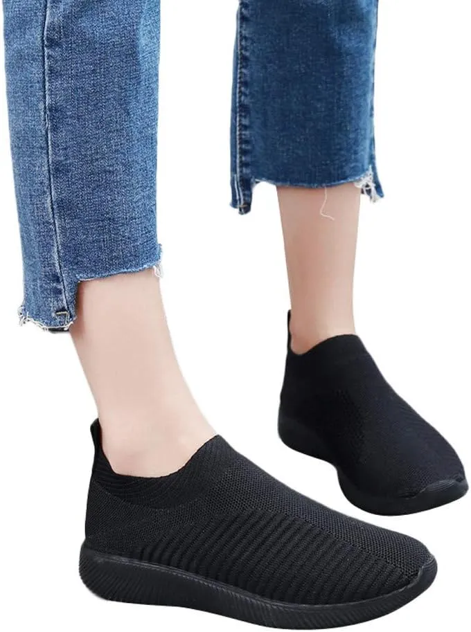 Women's Slip On Walking Shoes Running Comfortable Slip On Shoes Women Fashion Casual Tennis Shoes Platform Sneakers Red Tennis Shoe Loafers Dress Shoe