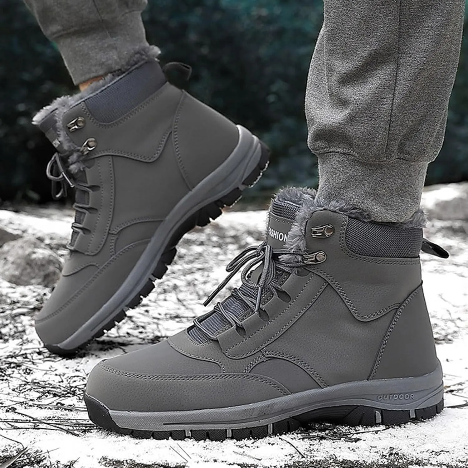 Womens Snow Boots Waterproof, Winter Snow Boots Lightweight Warm Faux Fur Lined Mid-Calf Booties Walking Comfortable Furry Mid Calf Warm Hiking Tennis Booties