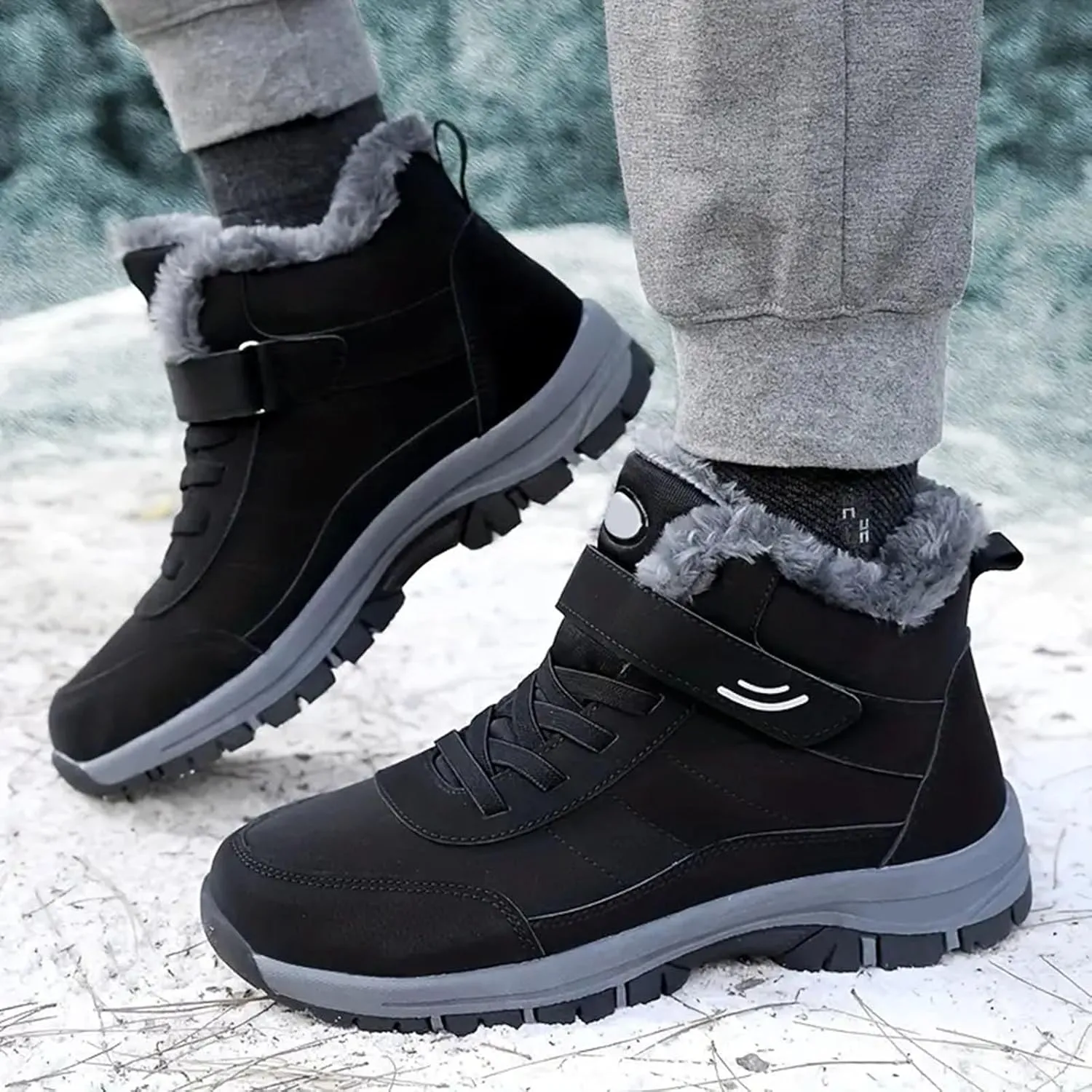 Womens Snow Boots Waterproof, Winter Snow Boots Lightweight Warm Faux Fur Lined Mid-Calf Booties Walking Comfortable Furry Mid Calf Warm Hiking Tennis Booties