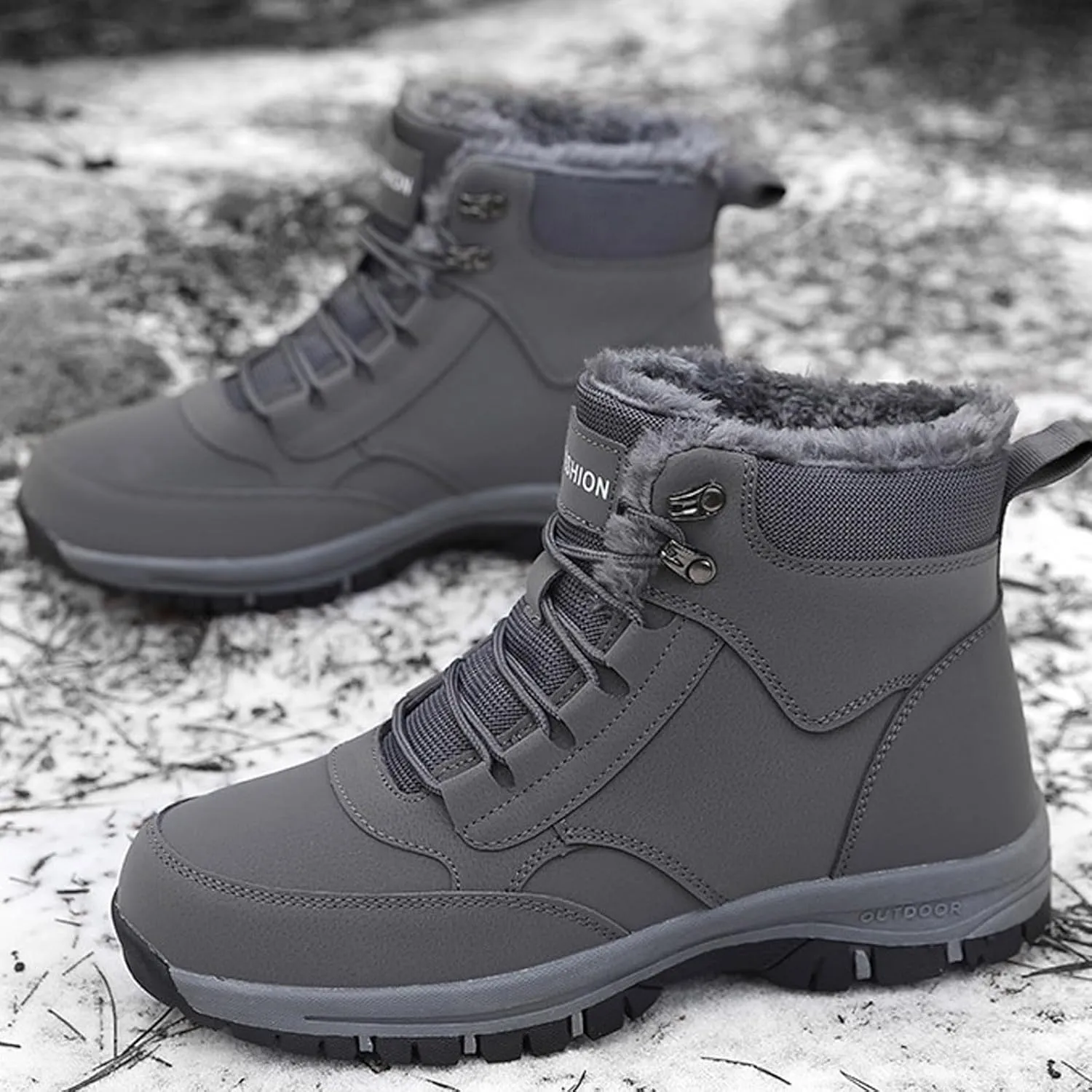 Womens Snow Boots Waterproof, Winter Snow Boots Lightweight Warm Faux Fur Lined Mid-Calf Booties Walking Comfortable Furry Mid Calf Warm Hiking Tennis Booties