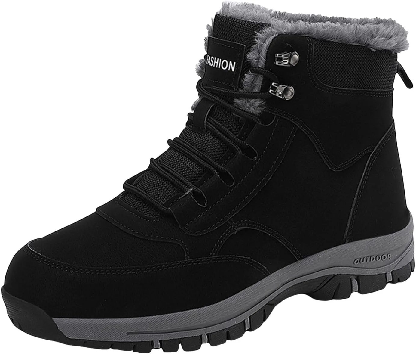Womens Snow Boots Waterproof, Winter Snow Boots Lightweight Warm Faux Fur Lined Mid-Calf Booties Walking Comfortable Furry Mid Calf Warm Hiking Tennis Booties