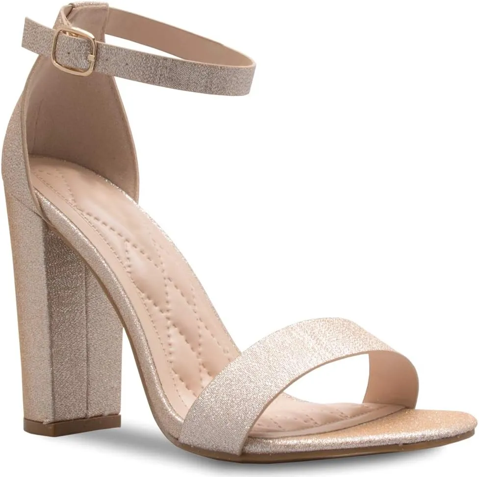 Women's Strappy Chunky Block High Heel - Formal, Wedding, Party ? Simple Classic Pump