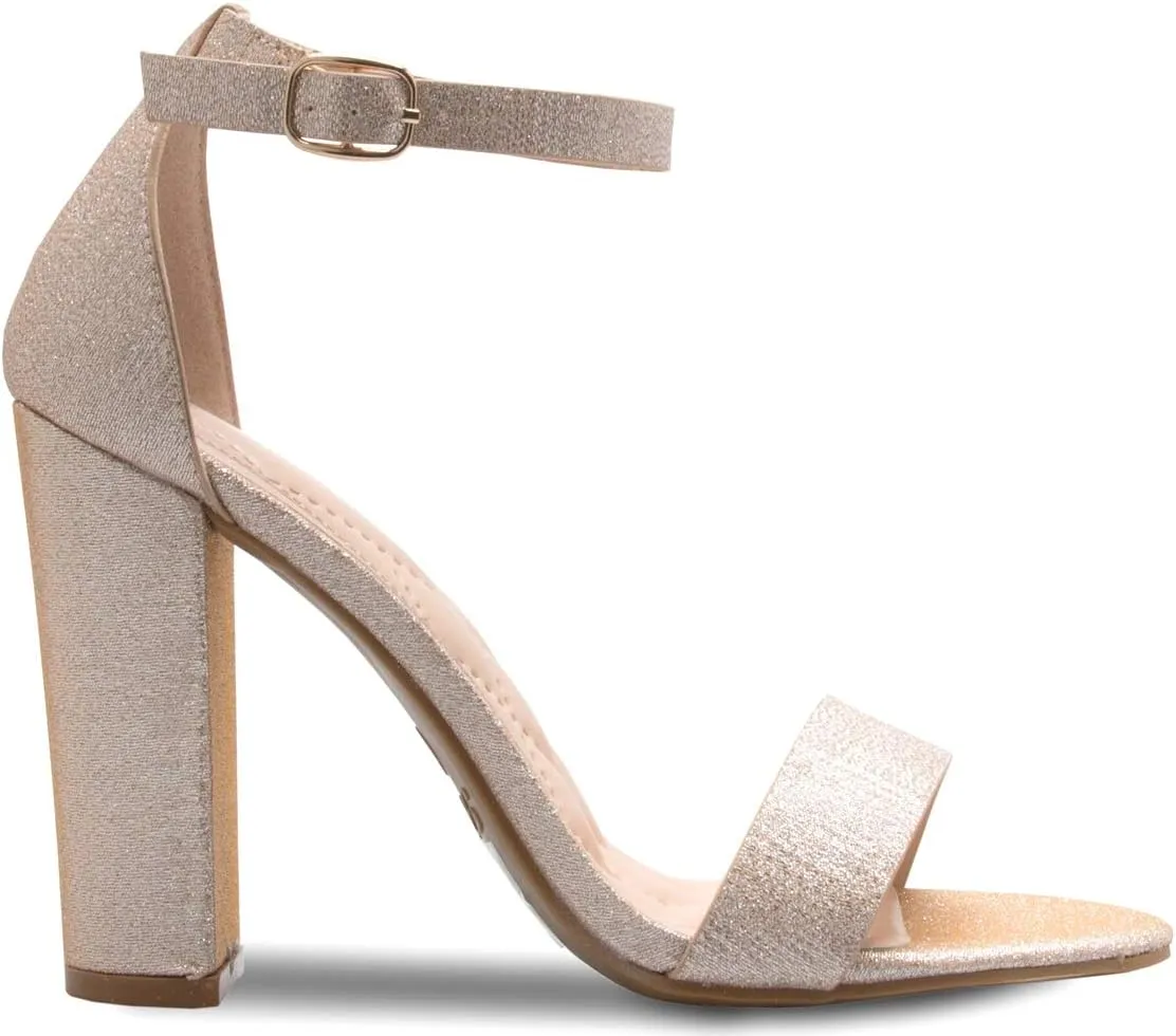 Women's Strappy Chunky Block High Heel - Formal, Wedding, Party ? Simple Classic Pump
