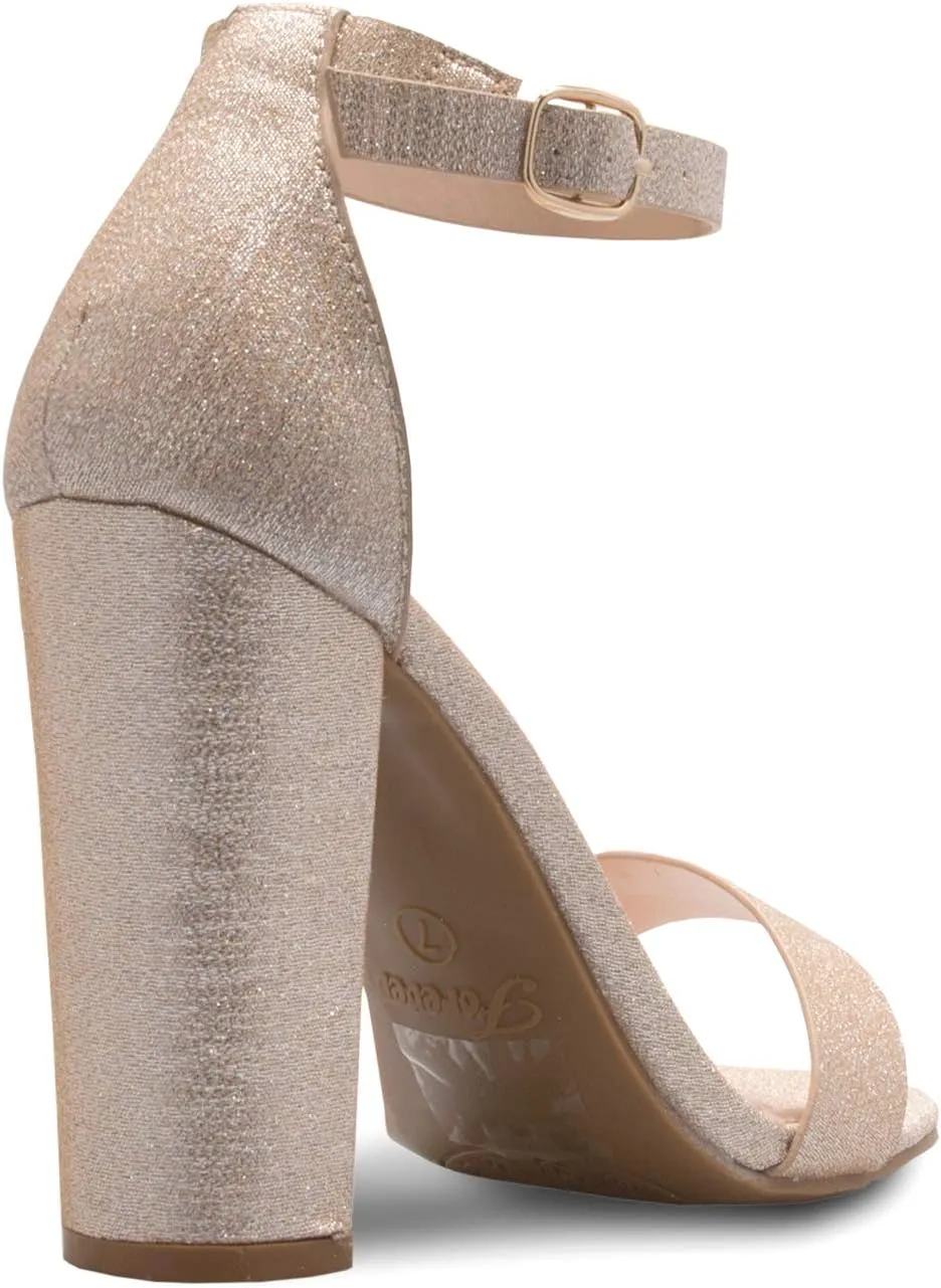 Women's Strappy Chunky Block High Heel - Formal, Wedding, Party ? Simple Classic Pump