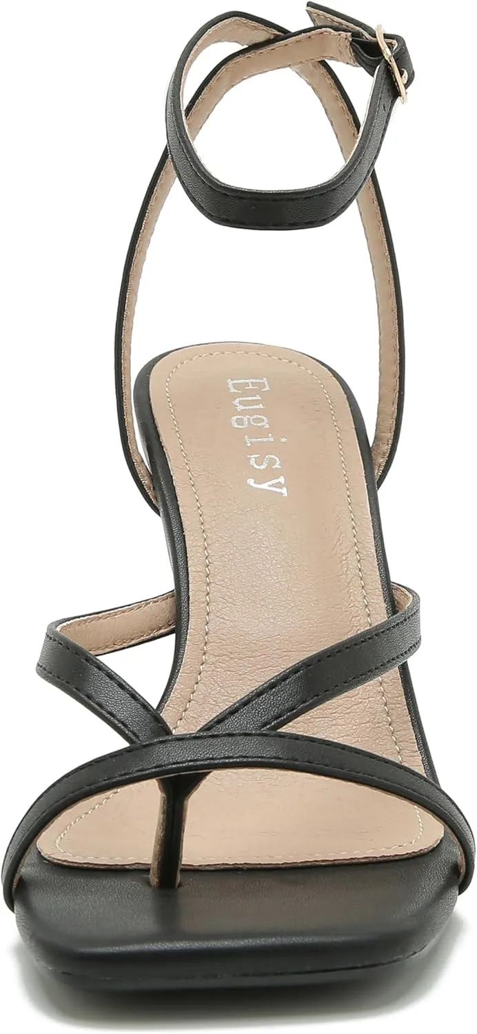 Women's Strappy Heels Lace Up Stiletto High Heeled Sandals Square Open Toe Thong Ankle Strap Sexy Fashion Comfort Dress Shoes Party Sandals