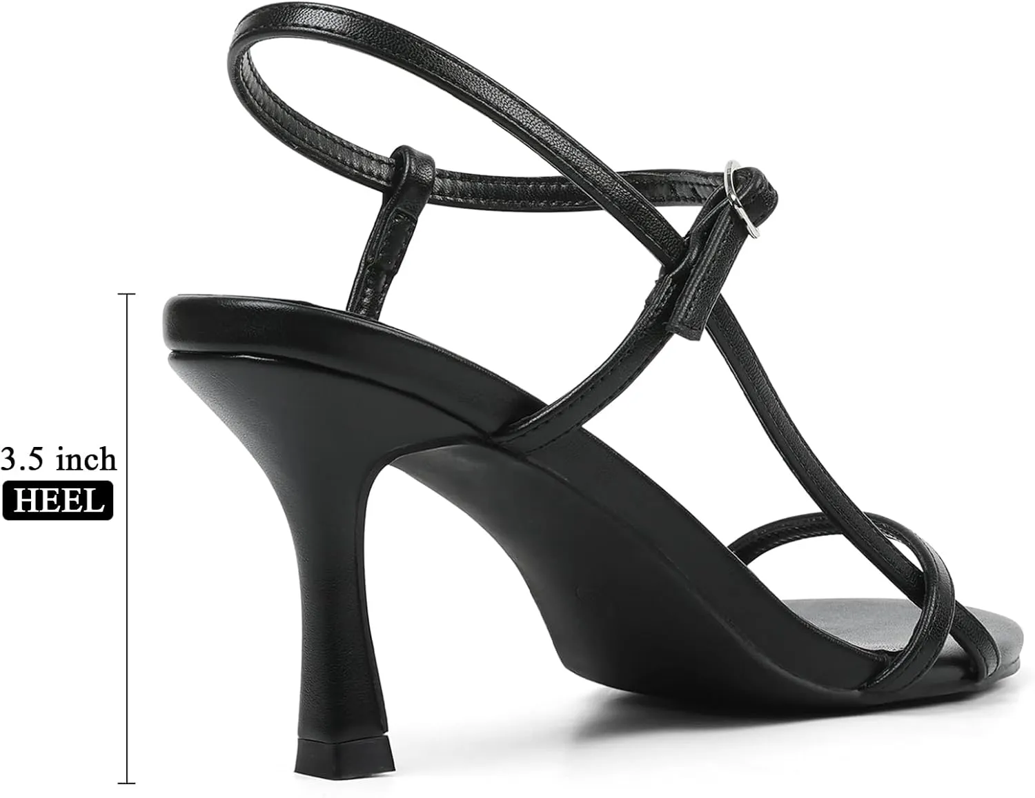 Womens Strappy Heels Sandals Kitten Heels Round Open Toe Heeled Ankle Strap Sandals Sexy Fashion Comfort Dress Shoes for Summer Party Wedding