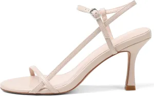 Womens Strappy Heels Sandals Kitten Heels Round Open Toe Heeled Ankle Strap Sandals Sexy Fashion Comfort Dress Shoes for Summer Party Wedding